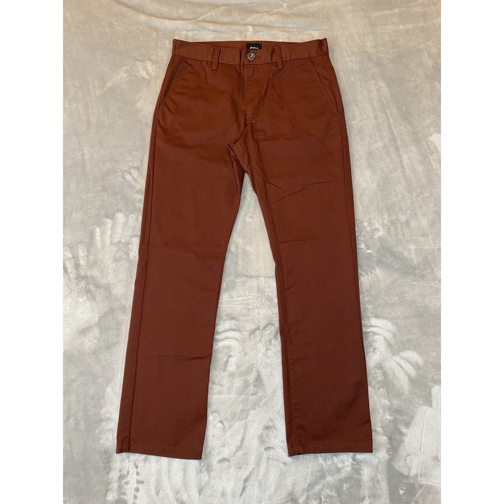 RVCA The Week-End Chino Chino Pants Mens 32 Rust Brown Features RVCA's